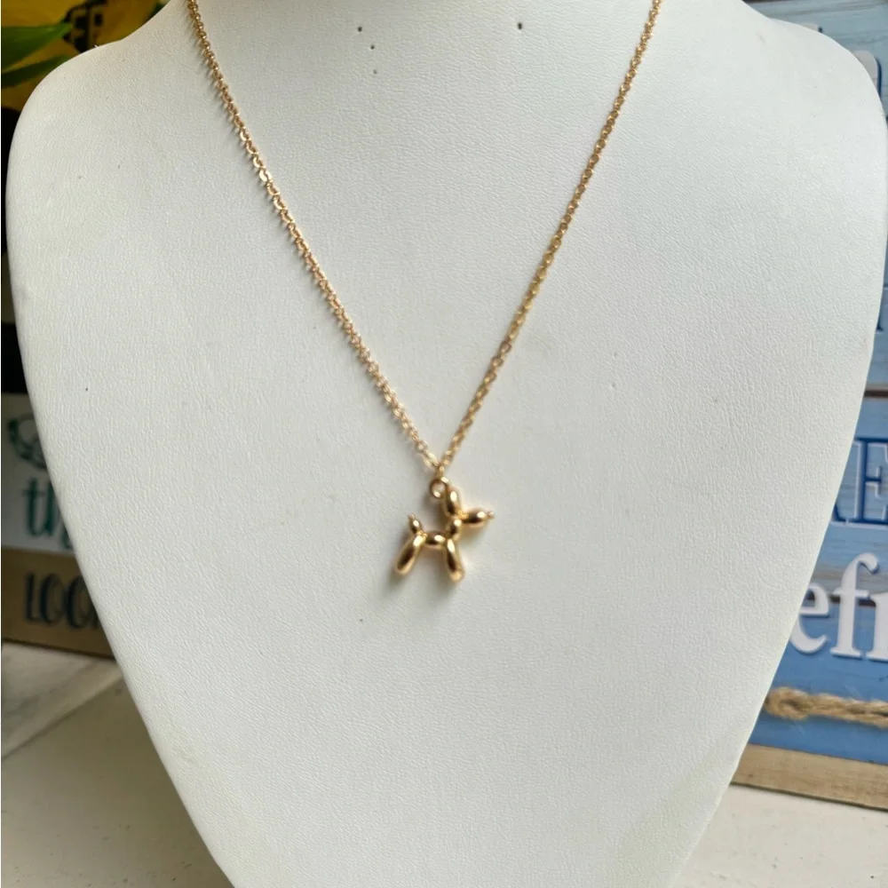STAINLESS STEEL BALLON DOG NECKLACE